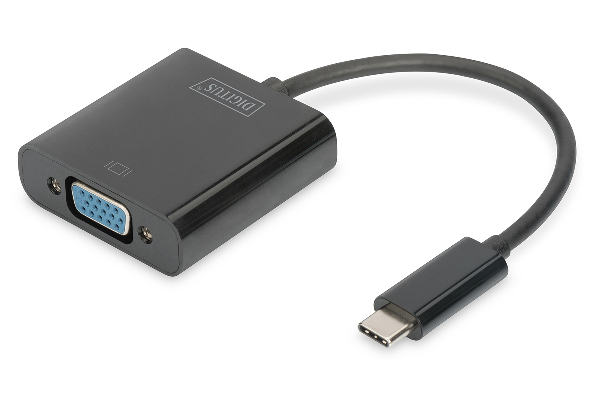 Digitus DA-70853 Digitus USB 3.1 (Gen. 1) (USB Tip C) <-> VGA Grafik Adaptörü
Giriş: 1 x USB Tip C erkek (bilgisayar bağlantısı) 
Çıkış: 1 x VGA (HD15) dişi (Full HD)
Plastik