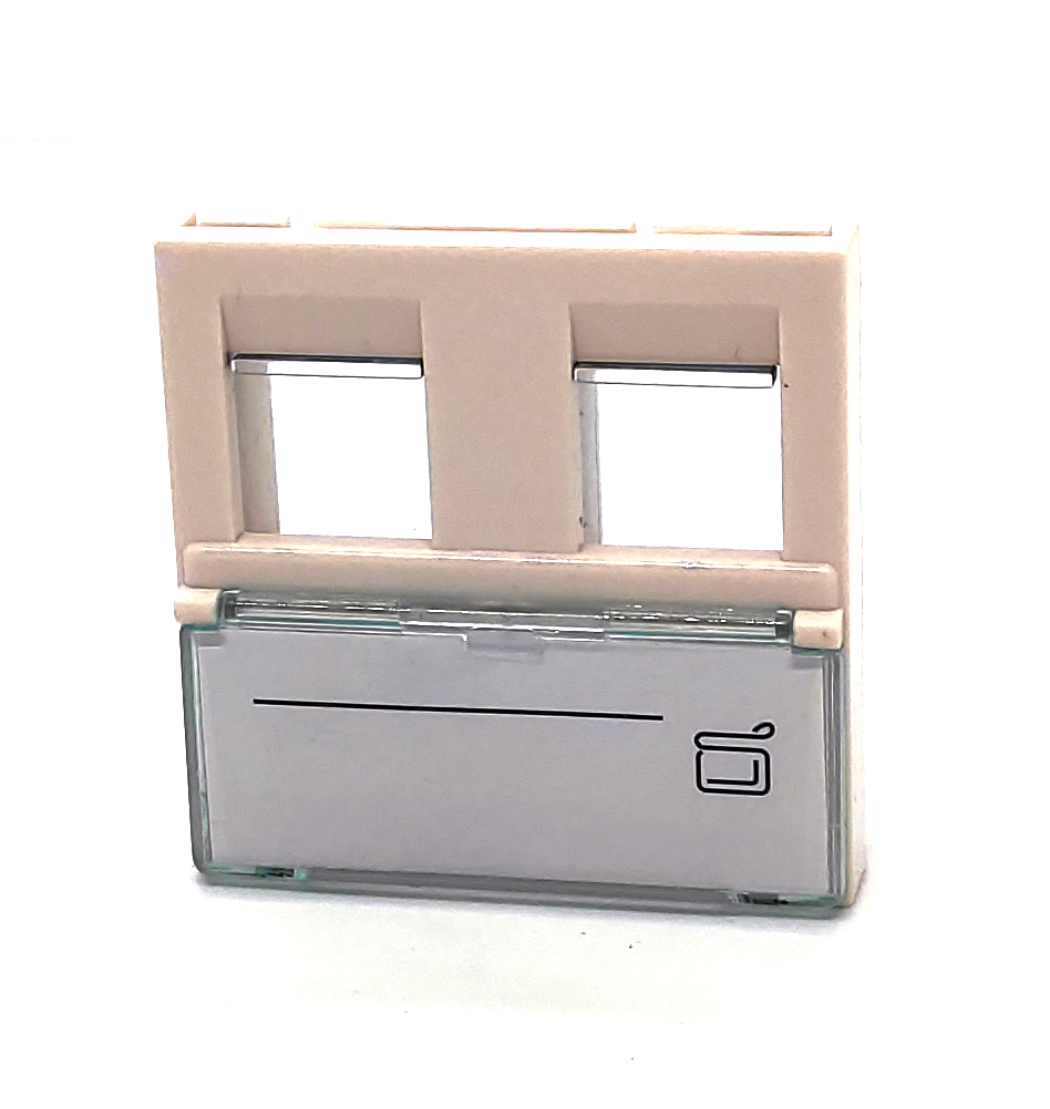 BEEK BN-OUT-FPLT-D Beek Keystone Jack (RJ11&RJ45) Takmak İçin Fransız Tipi 2’li Priz (45/45 mm)