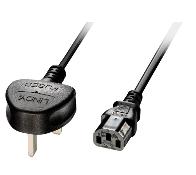 Lindy LIN-30433 UK 3 Pin Fiş - IEC C13 Şebeke Güç Kablosu
