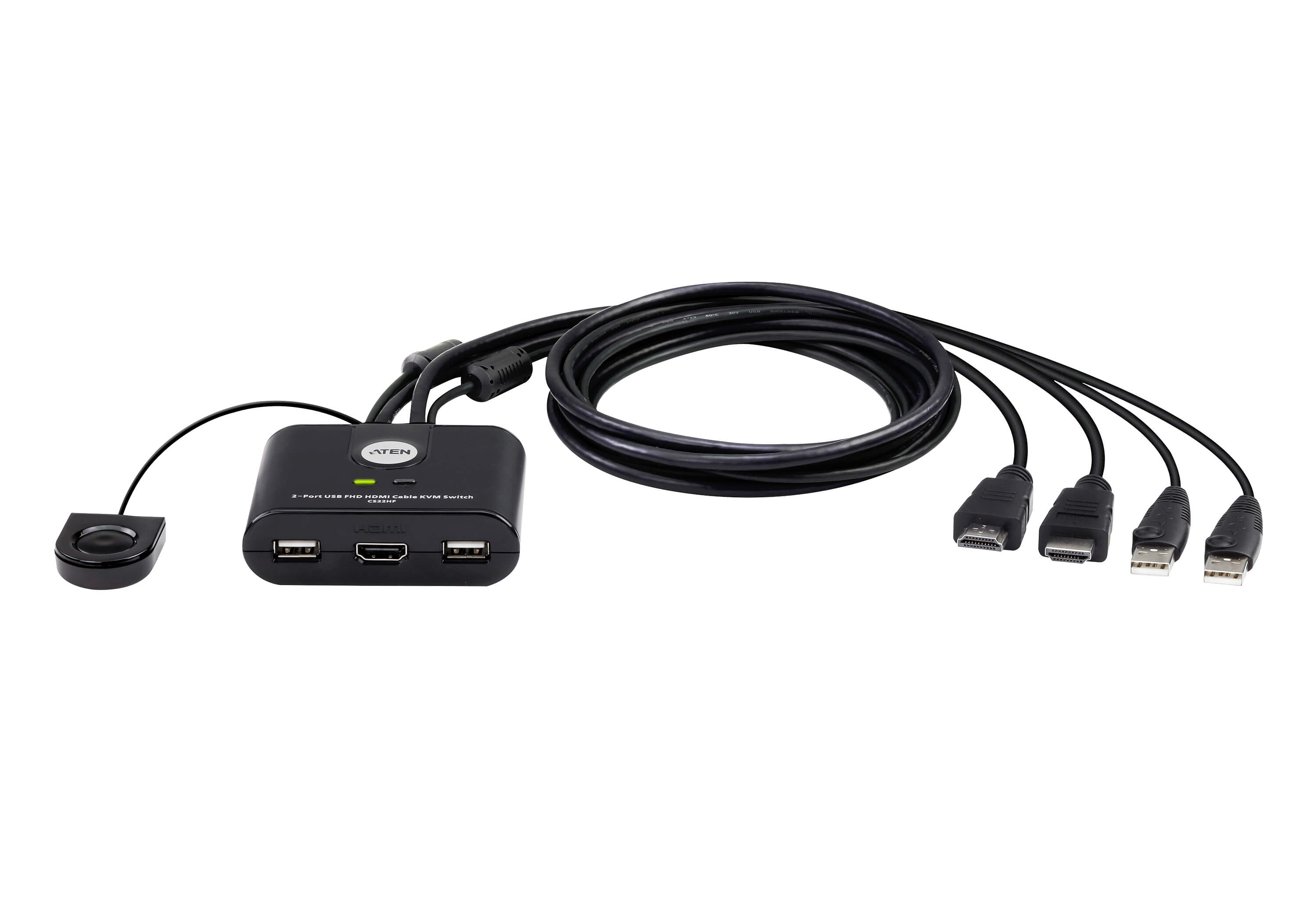 Aten ATEN-CS22HF 2 Port USB FHD HDMI KVMP™(Keyboard/Video Monitor/Mouse) Periferi (Çevre Cihazlarla (USB) Bağlantı Kurabilir) Switch