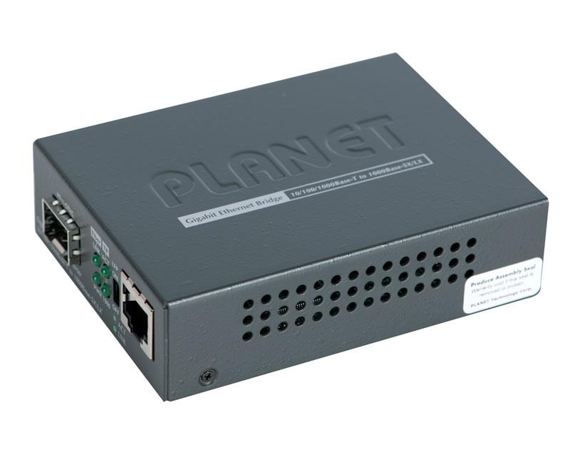 Planet PL-GT-805A Media Converter
10/100/1000Base-T to 1000Base-SX/LX (mini-GBIC