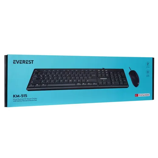 Everest KM-515 Usb Combo Q Kablolu Klavye/Mouse Set Siyah görseli 7