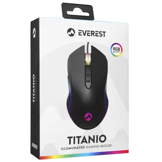 Everest SM-F09 TITANIO Usb Gümüş 7200dpi RGB Ledli Gaming Oyuncu Mouse alternatif görünüm