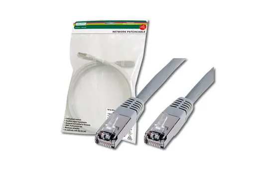 DIGITUS DK-1531-005 CAT. 5E SF-UTP Patch Kablo, 0,5 metre, AWG 26, Gri Renk