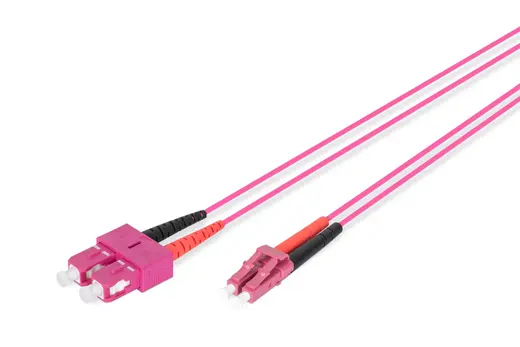 DIGITUS DK-2532-01-4 Fiber Optic (F/O) Patch Kablo, duplex, LC <-> SC MM OM 4 50/125 µ, 1 metre