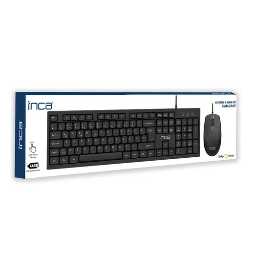 INCA IMK-376T Kablolu USB Q Trk Siyah Klavye - Mouse Set görseli 2