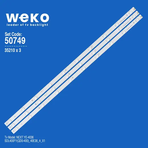 WKSET-5749 35210X3 SDL400FY(QD0-400)_40E36_A_X1 3 ADET LED BAR 1,3 VOLT