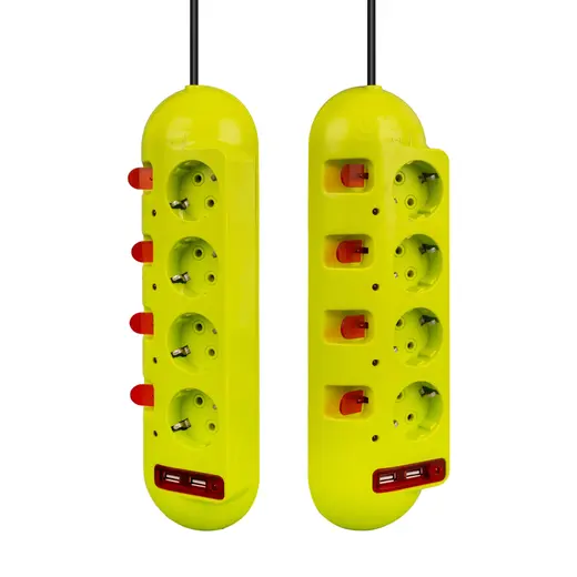 VEA VE-E40USB 4LÜ 2 USBLİ 1.5 METRE AYRI ANAHTARLI GRUP PRİZ alternatif görünüm