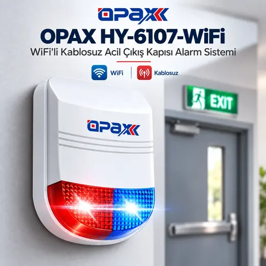 Opax HY-6107W WİFİ Kablosuz Acil Çıkış Kapısı Alarm Sistemi