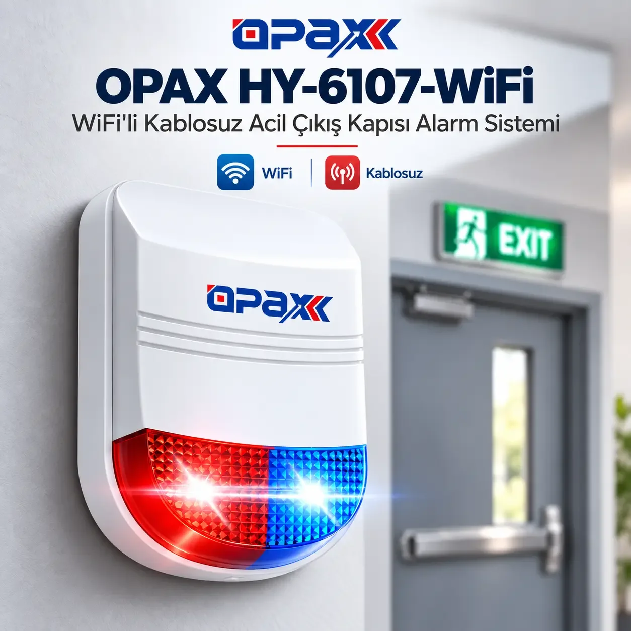 Opax HY-6107W WİFİ Kablosuz Acil Çıkış Kapısı Alarm Sistemi
