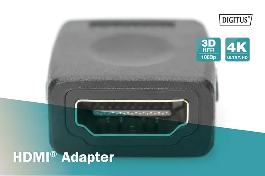 DIGITUS AK-330500-000-S HDMI Adaptör, HDMI A (19 pin) Dişi - HDMI A (19 pin) Dişi, Ultra HD 60p, siyah renk görseli 6