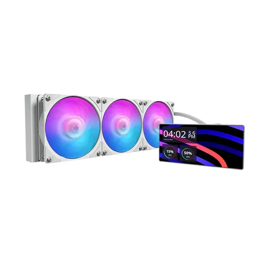 COOLERMASTER 360MM LCD MASTERLIQUID CORE MLW-D36M-A24PA-LW ARGB AM5-1851p Sıvı Soğutmalı İşlemci Fanı Beyaz görseli 3