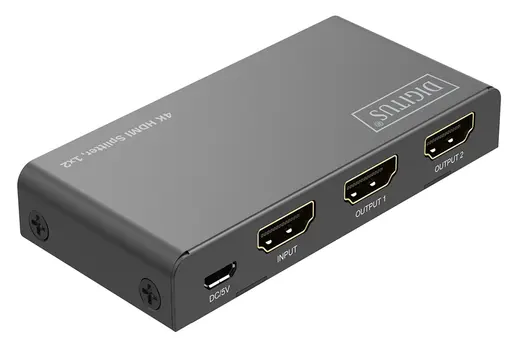 DIGITUS DS-55336 4K HDMI Çoklayıcı, 1 x 2, 4K/60Hz HDCP 2.2, EDID Kontrol özelliği görseli 4