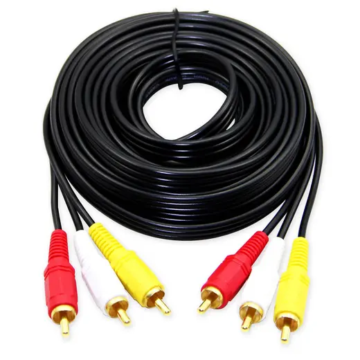 6 Metre 3 RCA - 3 RCA Kompozit AV Kablosu | Stereo Ses ve Video Bağlantısı