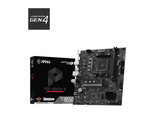 MSI PRO B550M-B DDR4 HDMI-DP PCIE 4.0 AM4 mATX görseli 1
