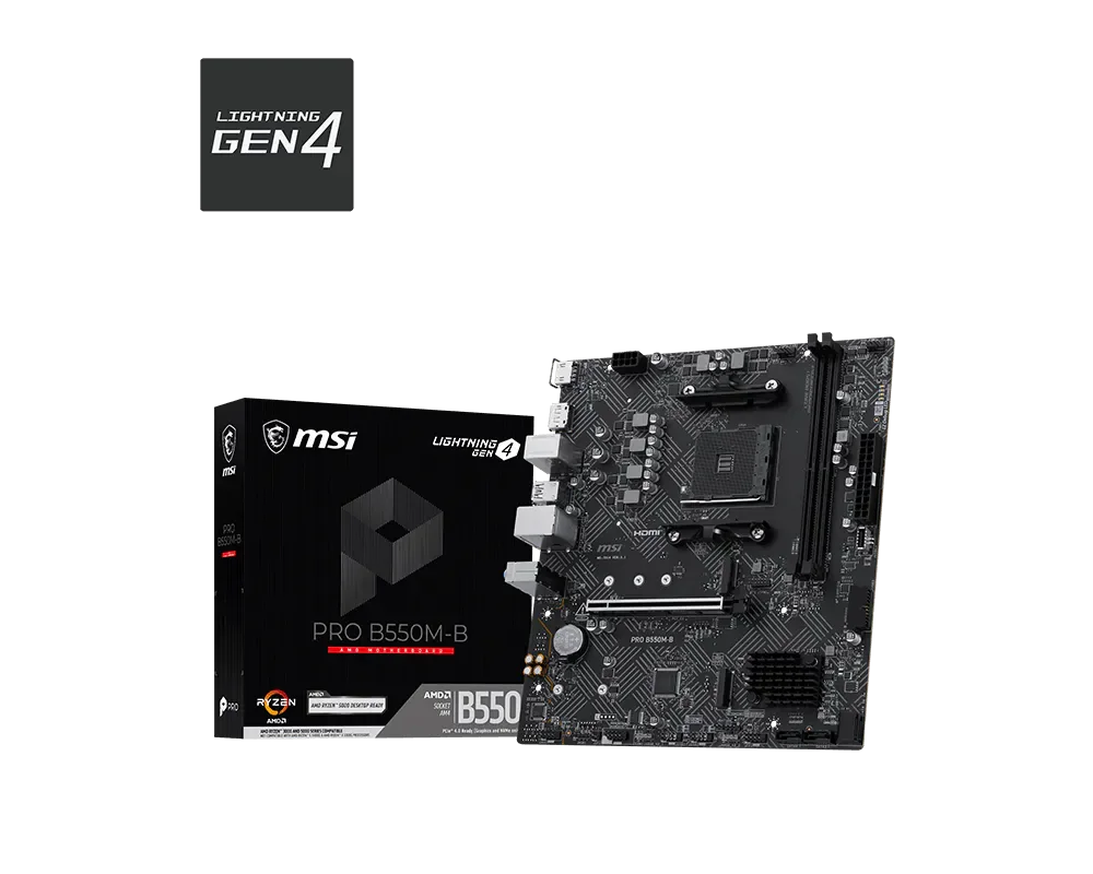 MSI PRO B550M-B DDR4 HDMI-DP PCIE 4.0 AM4 mATX