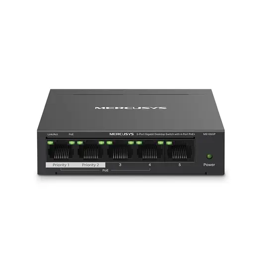 TP-Link Mercusys MS105GP 5 Port Gigabit with 4 Port PoE+ Desktop Switch