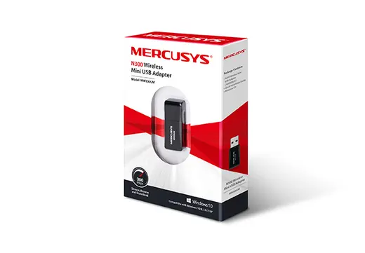 MERCUSYS MW300UM WIFI4 N300 Usb Kablosuz Ağ Adaprtörü görseli 1