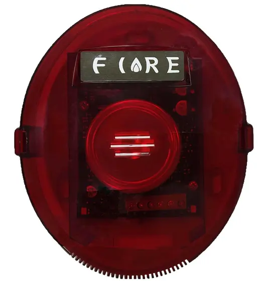 UniPOS FD 7204D Adreslenebilir Flaşörlü Siren Şeffaf Kırmızı