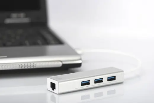 DIGITUS DA-70250-1 USB 3.0 HUB 3 PORT + GIGABIT LAN ADAPT. alternatif görünüm