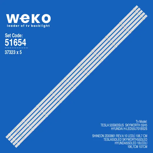 WKSET-6654 37323X5 SHINEON 2D03861 REV.A 5 ADET LED BAR