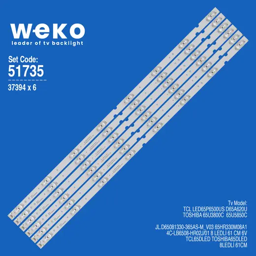 WKSET-6735 37394X6 JL.D65081330-365AS-M_V03 6 ADET LED BAR