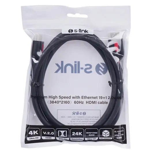 S-LINK SL-HDM4K011 19+1 HDMI TO HDMI 1.5M V2.0 4K (3840*2160) 60HZ KABLO görseli 4