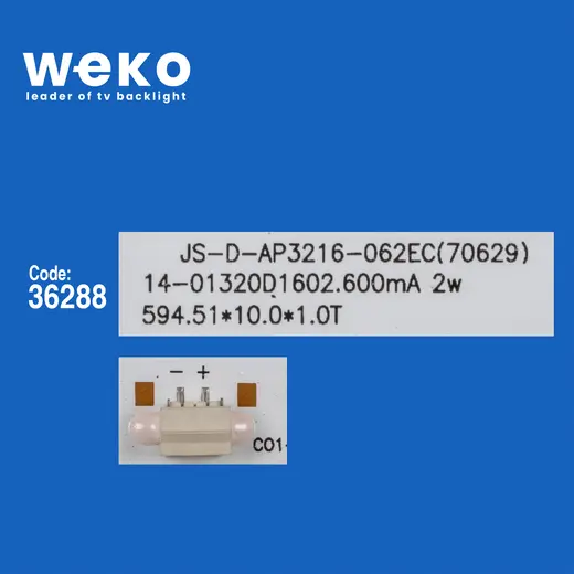 WKSET-5868 36288X2 ZN-32D06A-2 80330 V2.3-OT 2X6 DIOD 3V 2 ADET LED BAR (3V6LED59CM) alternatif görünüm