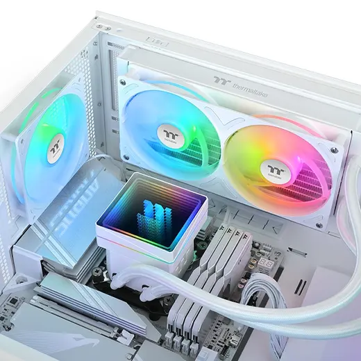 THERMALTAKE 240MM TH240 v3 CL-W467-PL12SW-A AM5-1851p Sıvı Soğutmalı İşlemci Fanı Beyaz görseli 2
