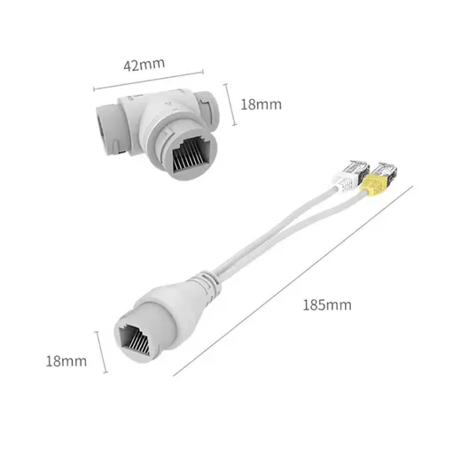 QPORT Q-SPLPOE1 POE SPLITTER 2IN1 AG KONNEKTORU + 3 YOLLU RJ45 KONNEKTORU görseli 4
