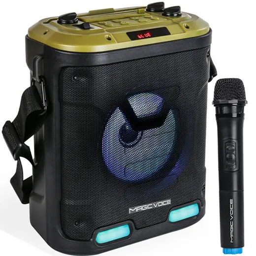 MAGICVOICE MV-6005 VHF EL MİKROFONU+USB+SD+BT 30 WATT IŞIKLI TAŞINABİLİR ŞARJLI SEYYAR ANFİ alternatif görünüm