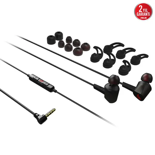ASUS ROG Cetra II Core 90YH02V1-B2UA00 3.5mm 9.4mm Sürücü Mikrofonlu Siyah Kulak İçi Oyuncu Kulaklığı / 90YH02V1-B2UA00 görseli 3