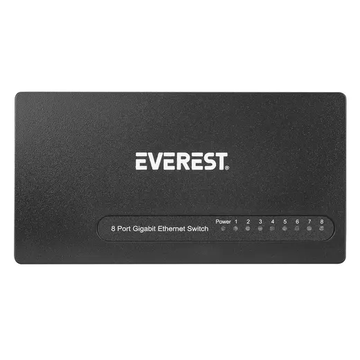 Everest ESW-808 8 Port 1000Mbps RTL8370N Gigabit Ethernet Switch Hub alternatif görünüm