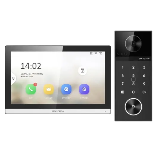 HIKVISION DS-KIS612-P IP Video İnterkom Seti - 7" Dokunmatik Ekran + 4MP Villa Kapı Zili + Kartlı Geçiş görseli 5
