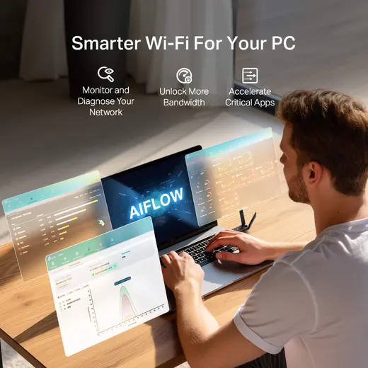 TP-LINK ARCHER TBE400U PLUS WIFI7 BE6500 Üç Bant Kablosuz Usb Ağ Adaptörü görseli 3