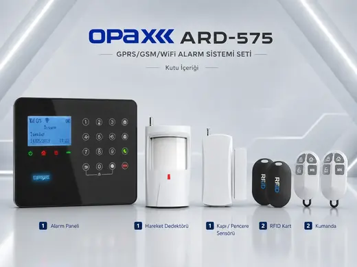 ARD-575 Siyah GPRS/GSM/WiFi Dokunmatik Kablolu Kablosuz Ev ve İşyeri Alarm Paneli görseli 6