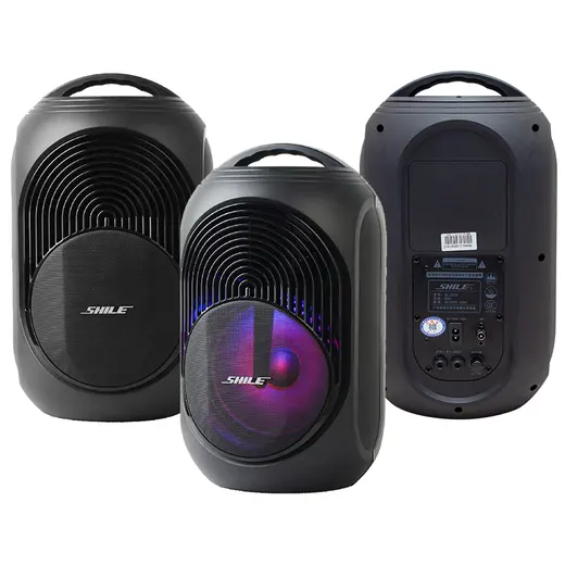 SHİLE SL-2018A EL MİKROFONLU-2 MİK GİRİŞ-2 GİTAR GİRİŞLİ-KUMANDALI USB+SD+BT IŞIKLI ŞARJLI SEYYAR ANFİ görseli 3