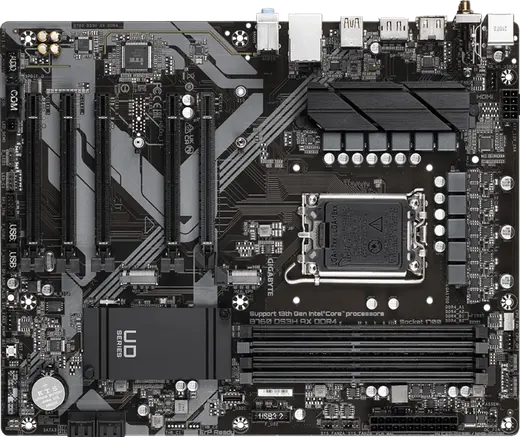 GIGABYTE B760 DS3H AX WIFI6E DDR4 HDMI-DP PCIE 4.0 1700p ATX görseli 2
