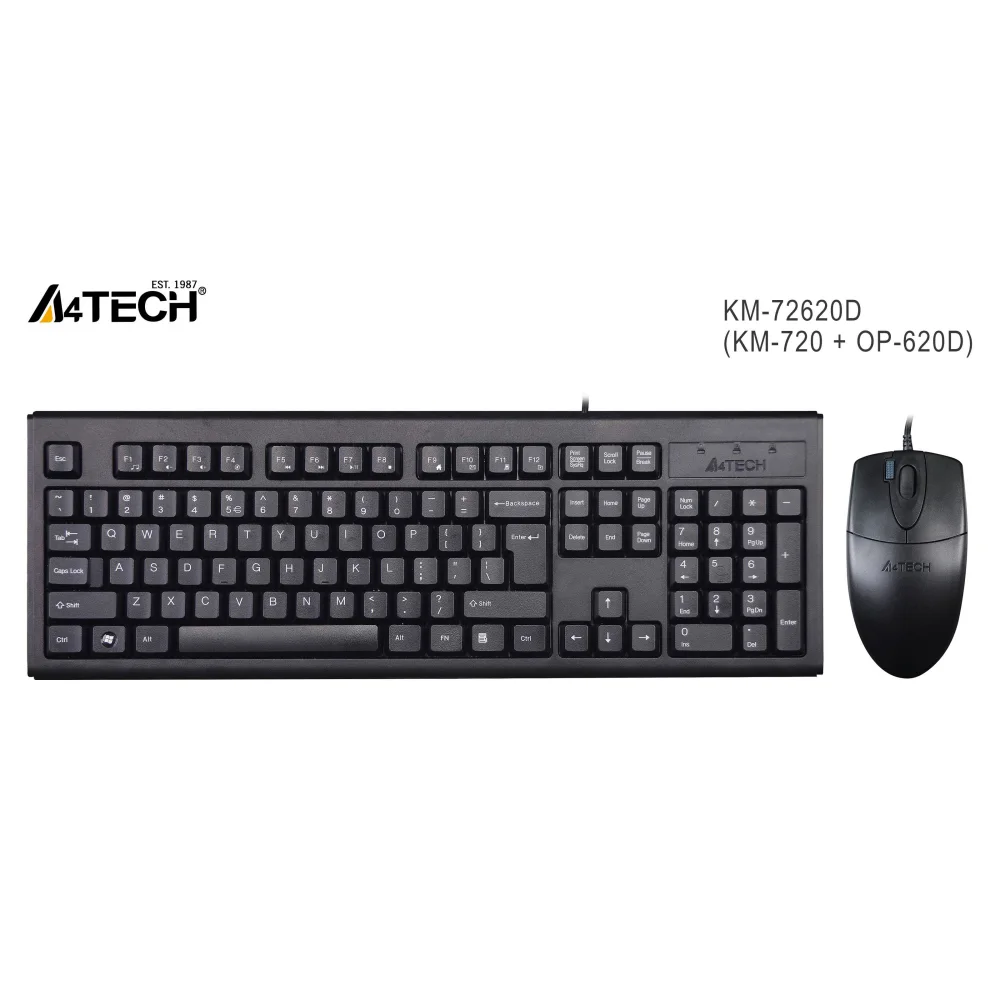 A4 Tech KM-72620D Q Klavye Mouse Set MM Siyah