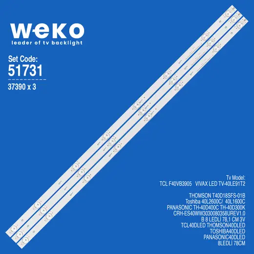 WKSET-6731 37390X3 CRH-ES40WW3030080358UREV1.0 B 3 ADET LED BAR