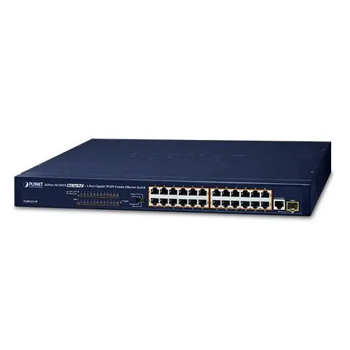 PLANET PL-FGSW-2511P Yönetilemeyen Switch (Unmanaged Switch) 24 x 10/100BASE-TX 802.3at PoE+ (Port-1 ile Port-24 arası) alternatif görünüm