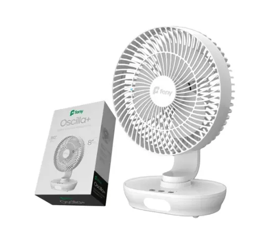 Feny FN-F88 Oscilla 3 Kademe Hız Ayarlı 180° 3000 Mah Şarjlı 8"Masüstü Vantilatör 150° Salınım