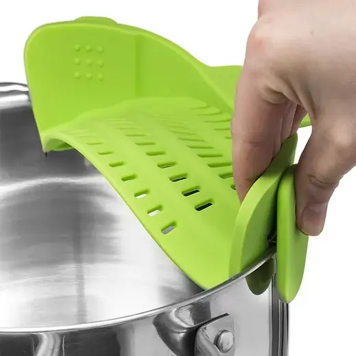 SUNUP SN-20522 KLİPSLİ SİLİKON TENCERE MAKARNA NOODLE SÜZGECİ ÇOK AMAÇLI görseli 4