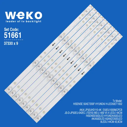 WKSET-6661 37330X9 JS-D-JP50EU-042EC (70310) MS-L1469 V5 9 ADET LED BAR