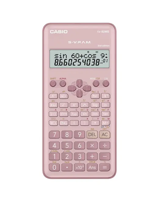 Casio FX-82MS-2-PK-W-DTF Versiyon Bilimsel Pembe Fonksiyonlu Hesap Makinesi alternatif görünüm