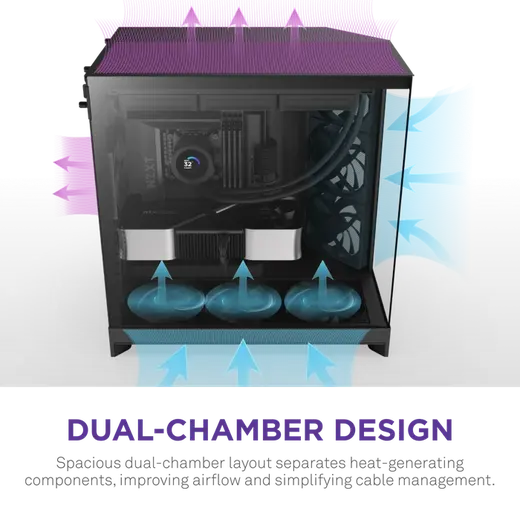 NZXT H9 FLOW CM-H92FB-01 Gaming Mid Tower PC Kasası görseli 3