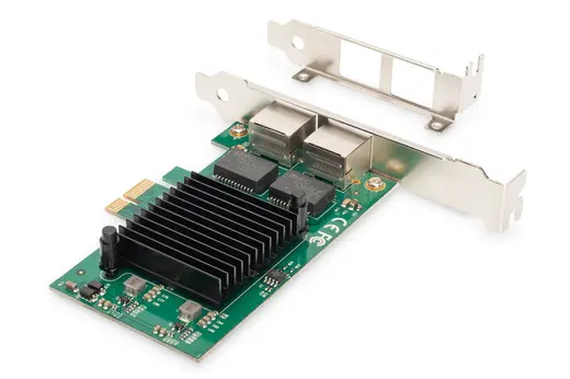 DIGITUS DN-10132 2 Port Gigabit Ethernet PCI Express Kart, düşük profil bracket, Intel çip takımı görseli 3