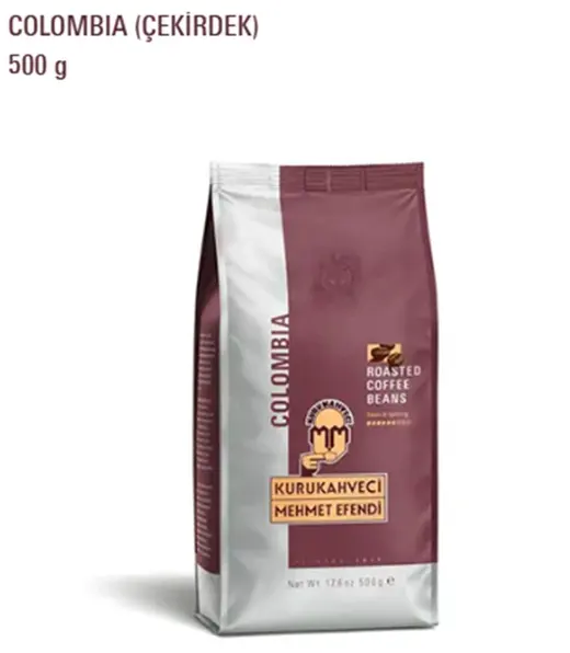 Mehmet Efendi 500gr Colombıan Çekirdek Roasted Çekirdek Kahve (WT 17,6 Oz)