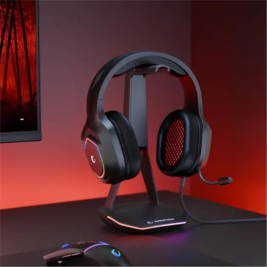 Rampage RM-K90 VECTOR Siyah RGB Led Type-C Gaming Mikrofonlu Oyuncu Kulaklığı alternatif görünüm