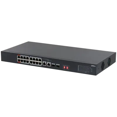 DAHUA 16port PoE 135w 2-SFP 2-Uplink Yönetilemez Switch S3218-16ET-135 görseli 3